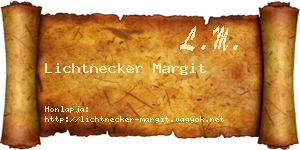 Lichtnecker Margit névjegykártya